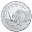 2021 Republic of Ghana 1 oz Silver Woolly Rhinoceros BU